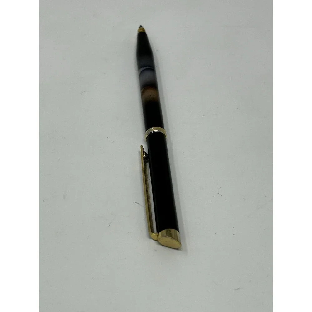 Vintage Fisher Space Pen Black Lacquer Gold Trim Ballpoint Pen PR4F USA Working